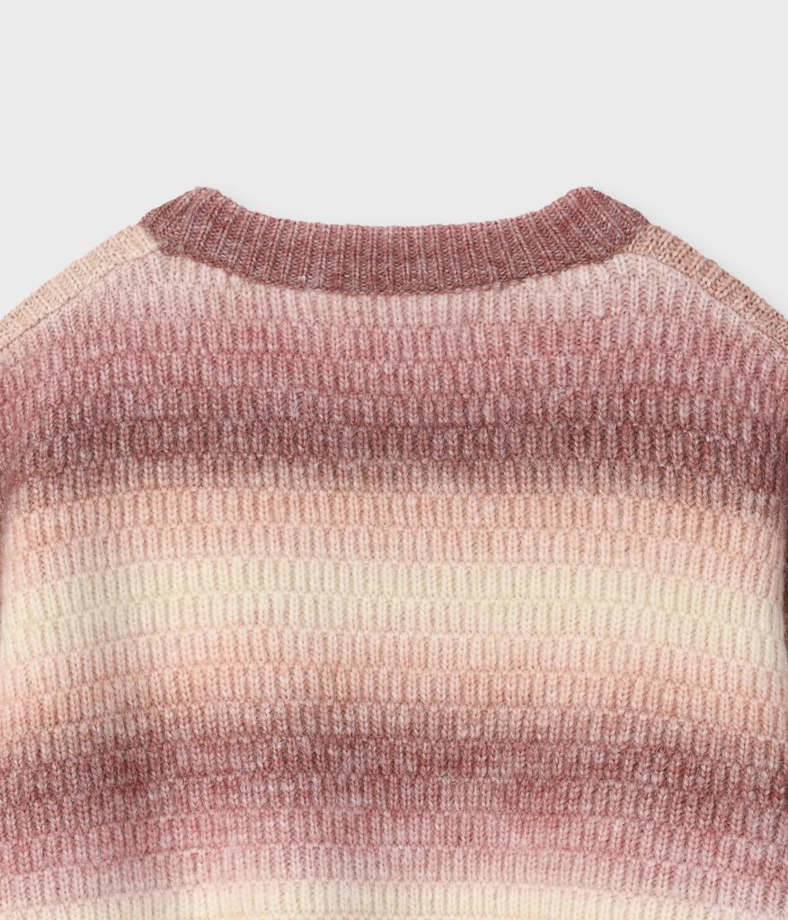 FALLETT Gradient Stripe Knit Pink