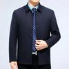 Mulberry silk button jacket for middle-aged and elderly men thin spring and autumn dad wear business jacket lapel middle-aged casual top