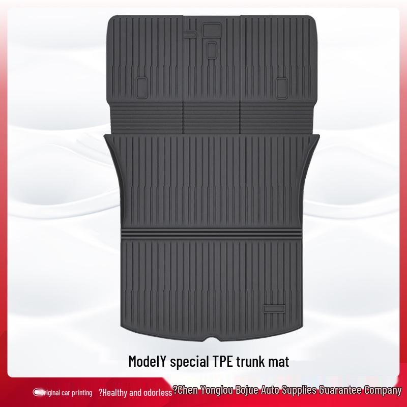 Tesla Model Y TPE Trunk Mat: Waterproof, Wear-Resistant, Easy to Clean Floor Protection