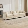 Cloud Sofa 3 Seats (Ottoman Is Not Included), Sectional Couch, Upholstered Seat Cushion, Chenille Fabric, Beige, DE5013BG