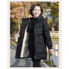 Winter Cotton Padded Jacket Hooded Fleece Thick Parkas Warm Loose Long Overcoat Middle Aged  Coat