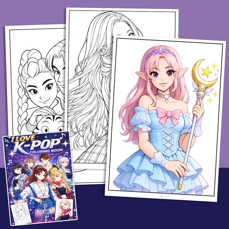K-Pop Girl Group Coloring & Drawing Book for Kids