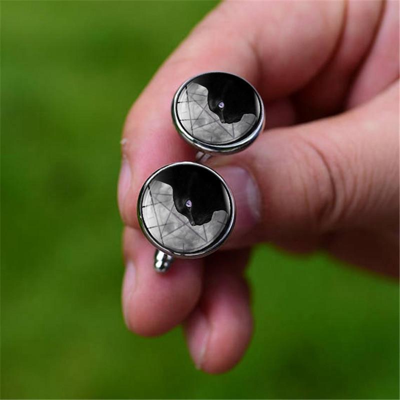 Stylish Alloy Black Cat Cufflinks For Men And Women Fashion Accessories