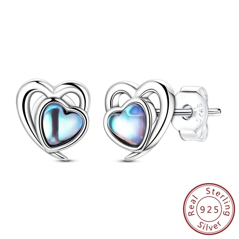 Earrings 925 Silver Shining Snowflake Mini Butterfly Ear Studs For Women Fine Birthday Party Jewelry Gifts