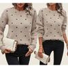 Women S Long Sleeve Pullover Knit Sweater Polka Dot Loose Fit