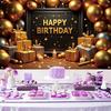 Celebrate Hanging Banner Poster Black Gold Photography Backdrops  Holiday Party
