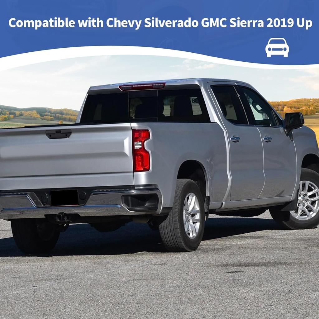 RT-TCZ para Tampa da Maçaneta da Tampa Traseira do Silverado Moldura Compatível com Chevy Silverado GMC Sierra 2019 em Diante Acessórios Externos Pretos