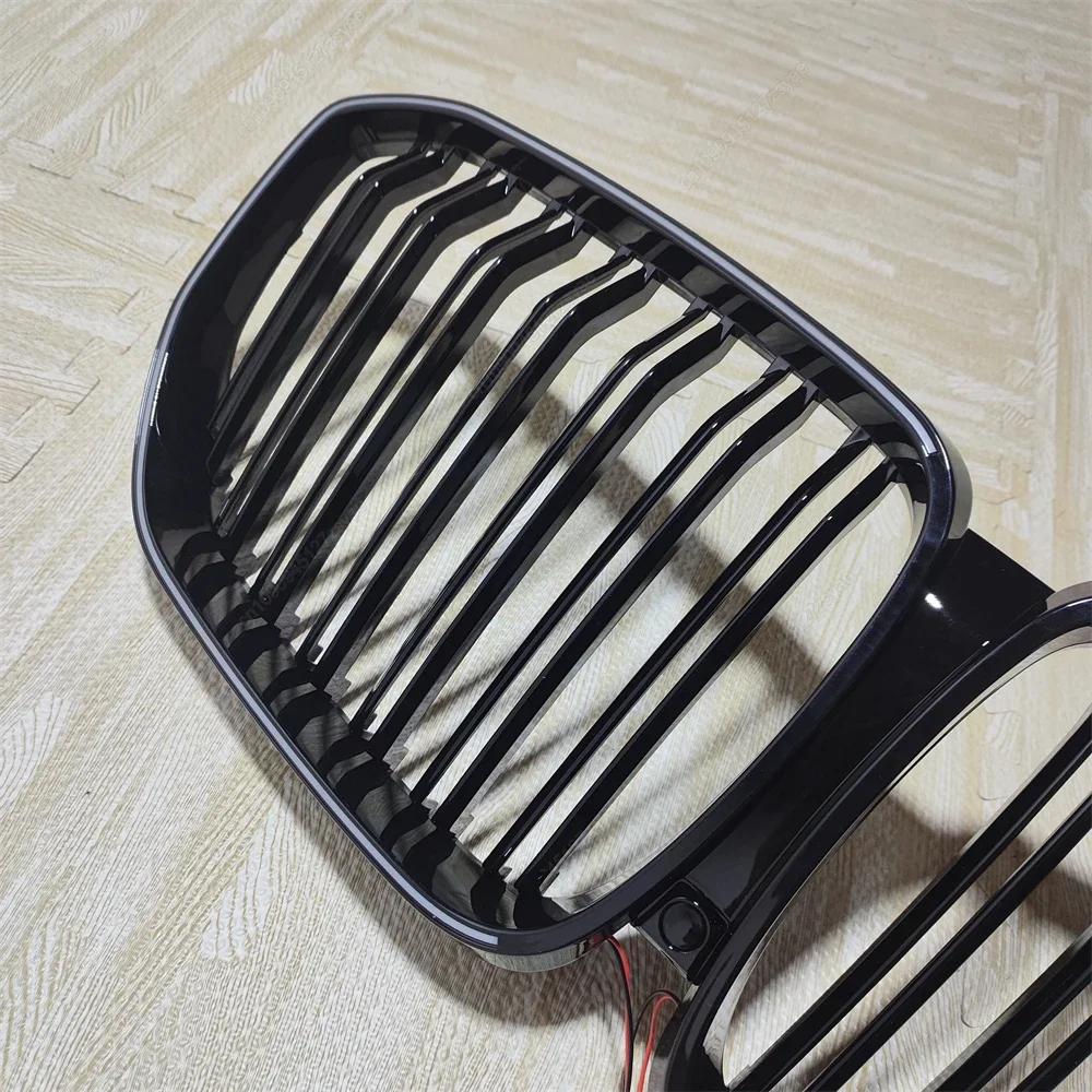 Dual Slat With LED Lights Front Kidney Grill Grille For BMW X5 G05 M50i M50d xDrive30d 40i 40d Pre-LCI 2018-2023 Bodykits Tuning