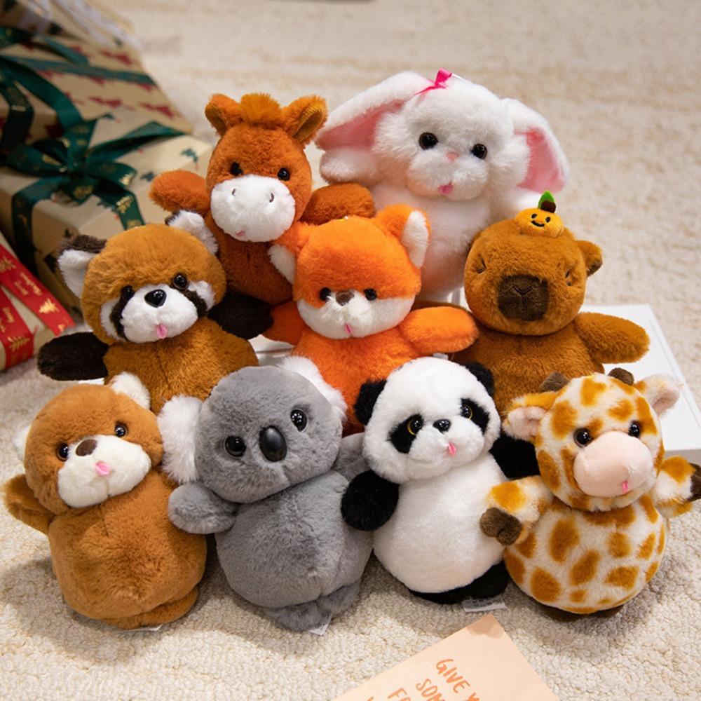 Raccoon Animal Doll Keychain Bear Plush Toys Small Pendant Cute Capybara Plush Keychain  Kids Gifts