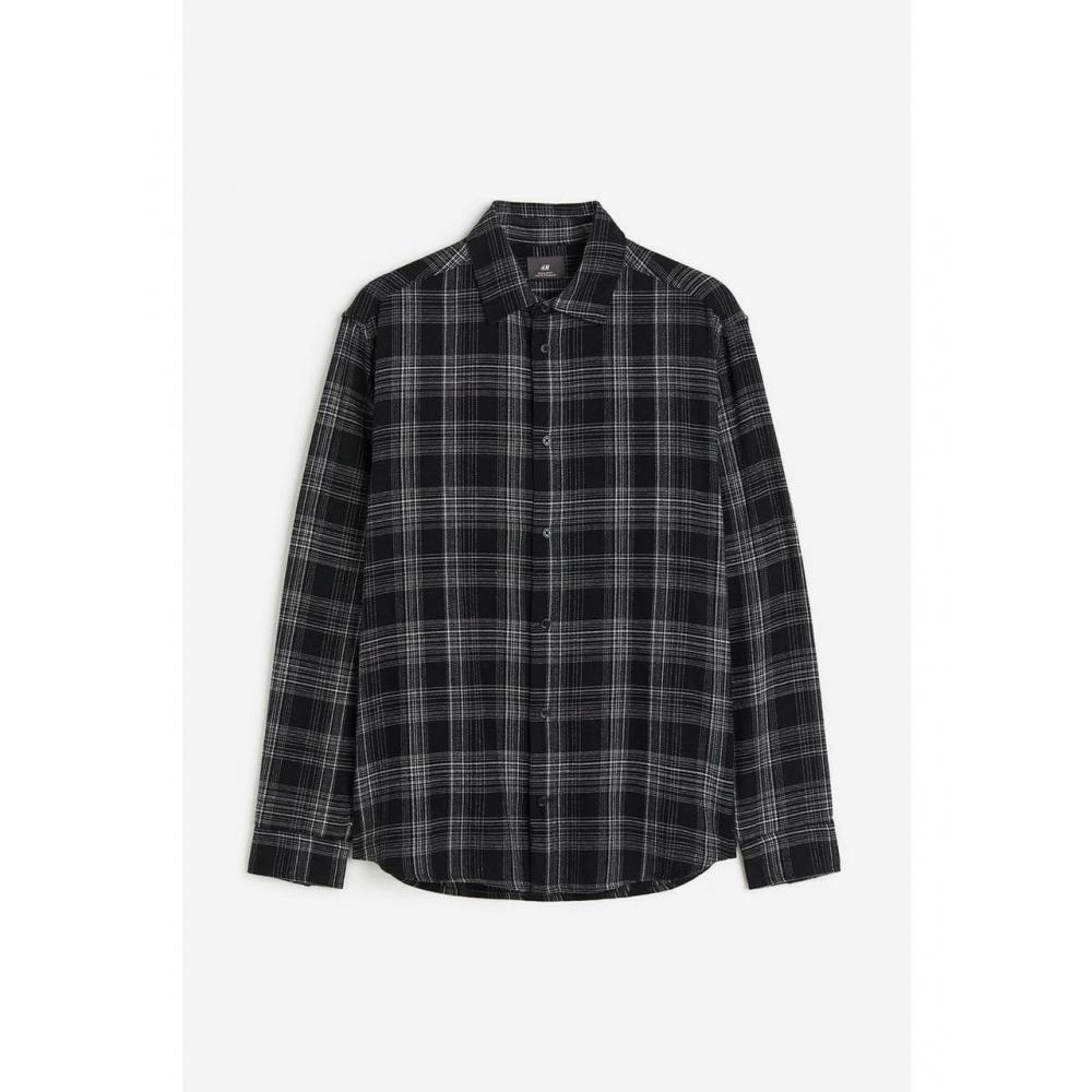 

Рубашка в клетку H&M Regular Fit, черная клетка 0827280022