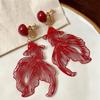 No Piercing Fish Hollow Ear Clips Round Acrylic Material Ear Accessory Secure Hold Comfortable for Long Term Wear