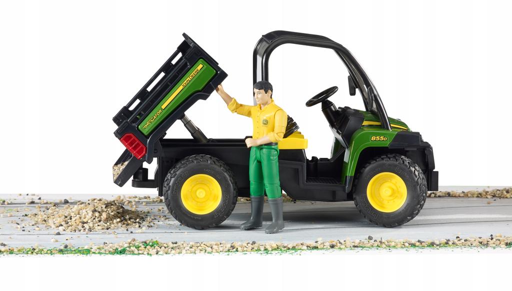 John Deere Gator XUV 855D with figure BRUDER 02490 Profi series 1:16