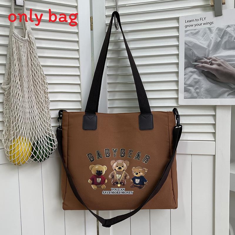 Bolso Tote de Lona Oxford para Mujer con Estampado de Letras Suave para Hombro Uso Diario