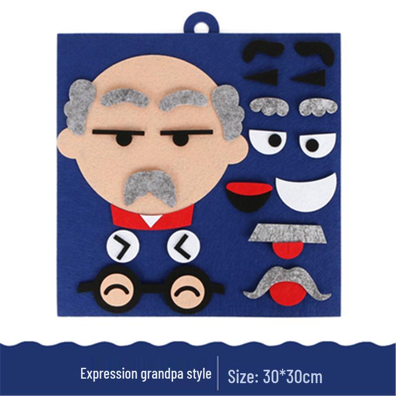 Kindergarten DIY Facial Feature Stickers Puzzle - Non-Woven Felt Material for Kids