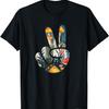 T-shirt Cottagecore con Silhouette Naturale Prato Forestale Segno della Pace a Mano(63)