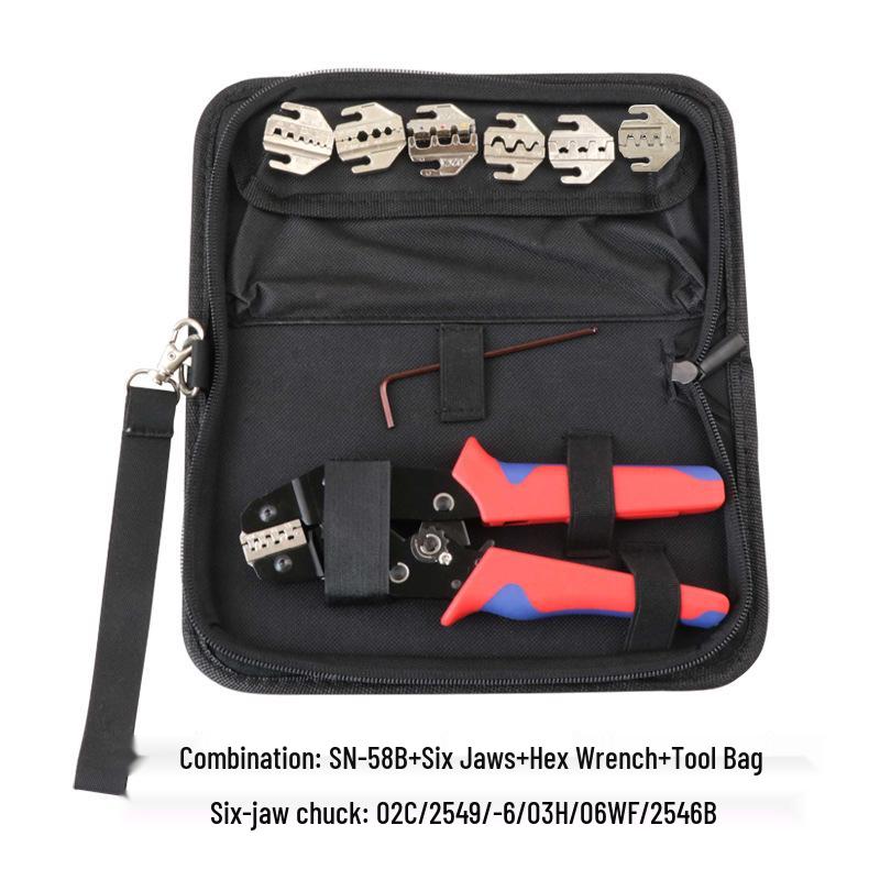 SN-58B Crimping Pliers Set for Pre-Insulated and Bare Terminals with Jaws 2546B/06WF/03H/06/02C