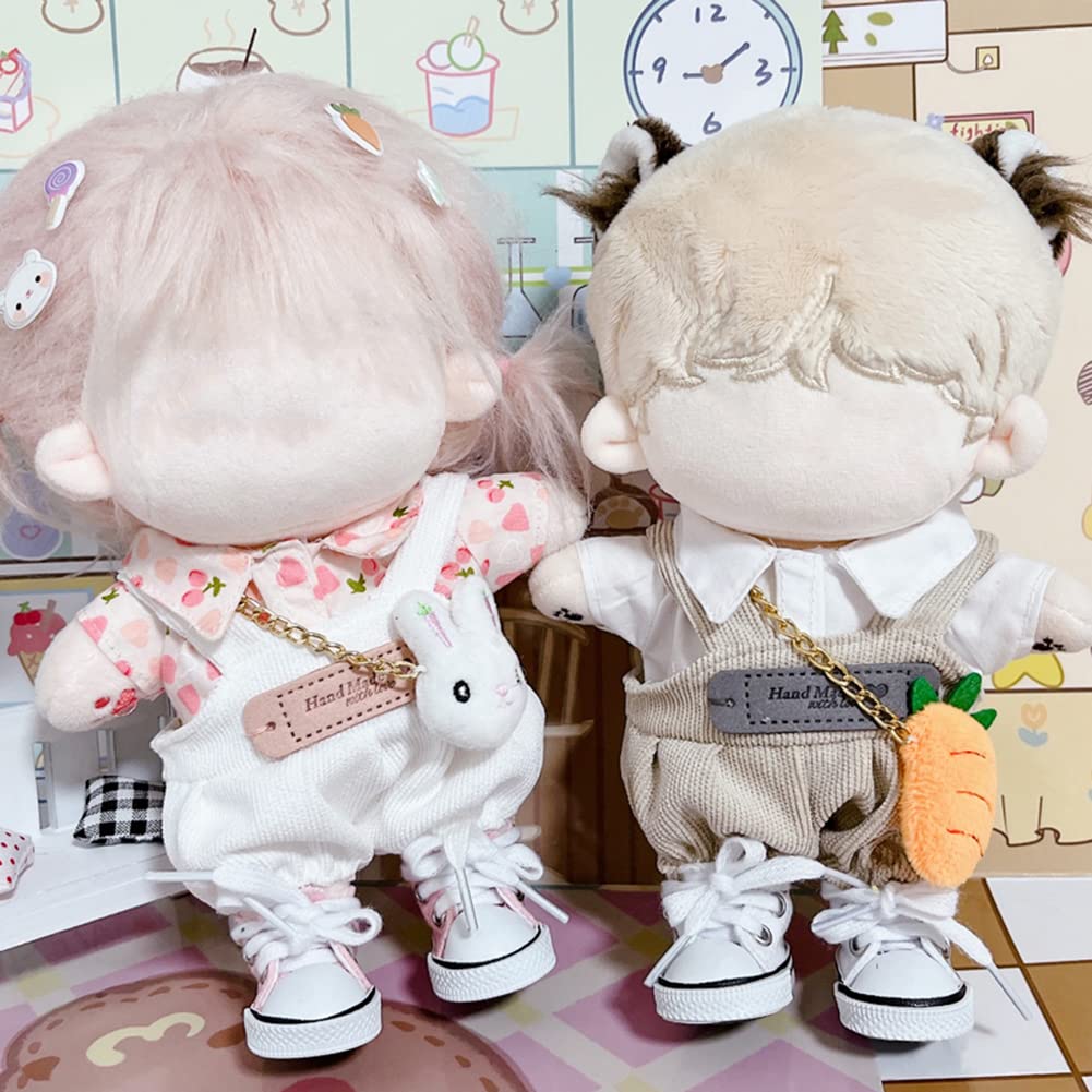 YUYAKESHI Doll Clothes, Cotton Doll Clothes, Doll Outfits, 20cm Plush Toy Clothes, Cute Shirt, Accessory, Jacket, Plush Toy Apparel Parts (White