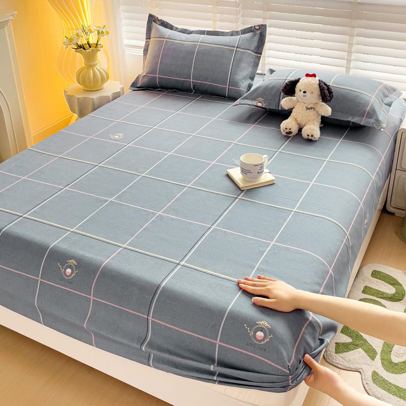 Queen Bed Sheets Set Tulips Printed drap de lit Floral Flower Style Fitted Sheet with Elastic Band Single Bed Linen for King Bed