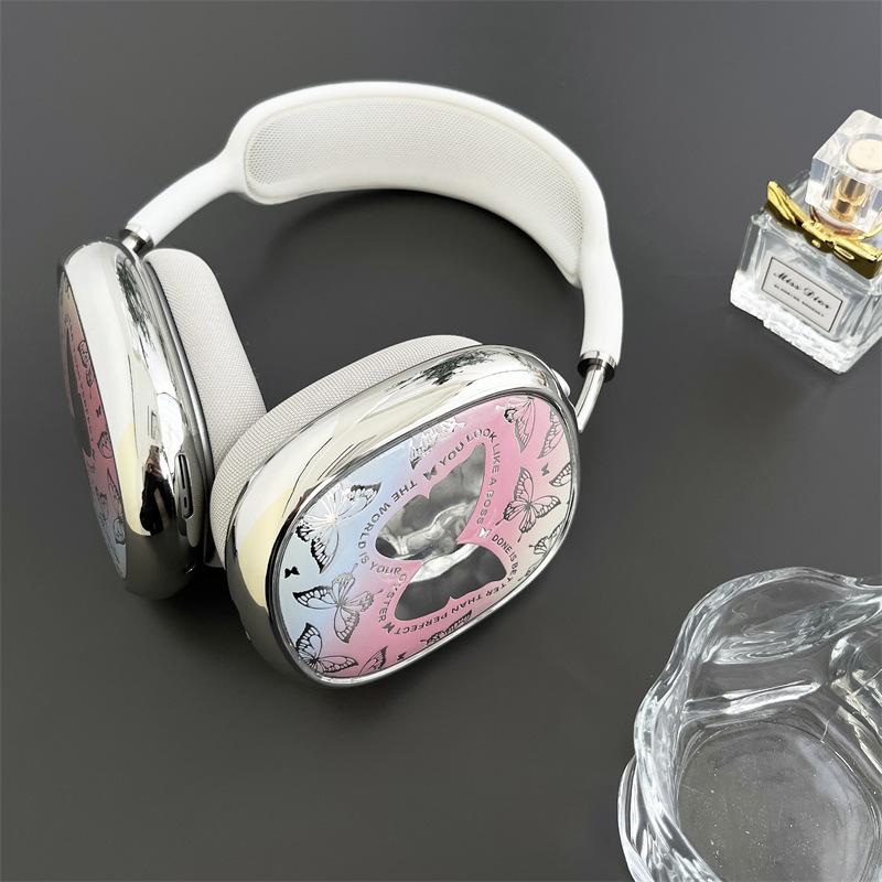 Gradient Butterfly Pattern for Airpods Max Protective Case Head-mounted Ear Caps Earmuffs and Headphone Shells