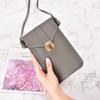 Ladies' Buckle Small Bag, Simple Vertical Style, Transparent, Touch Screen, One Shoulder Crossbody Student Phone Bag