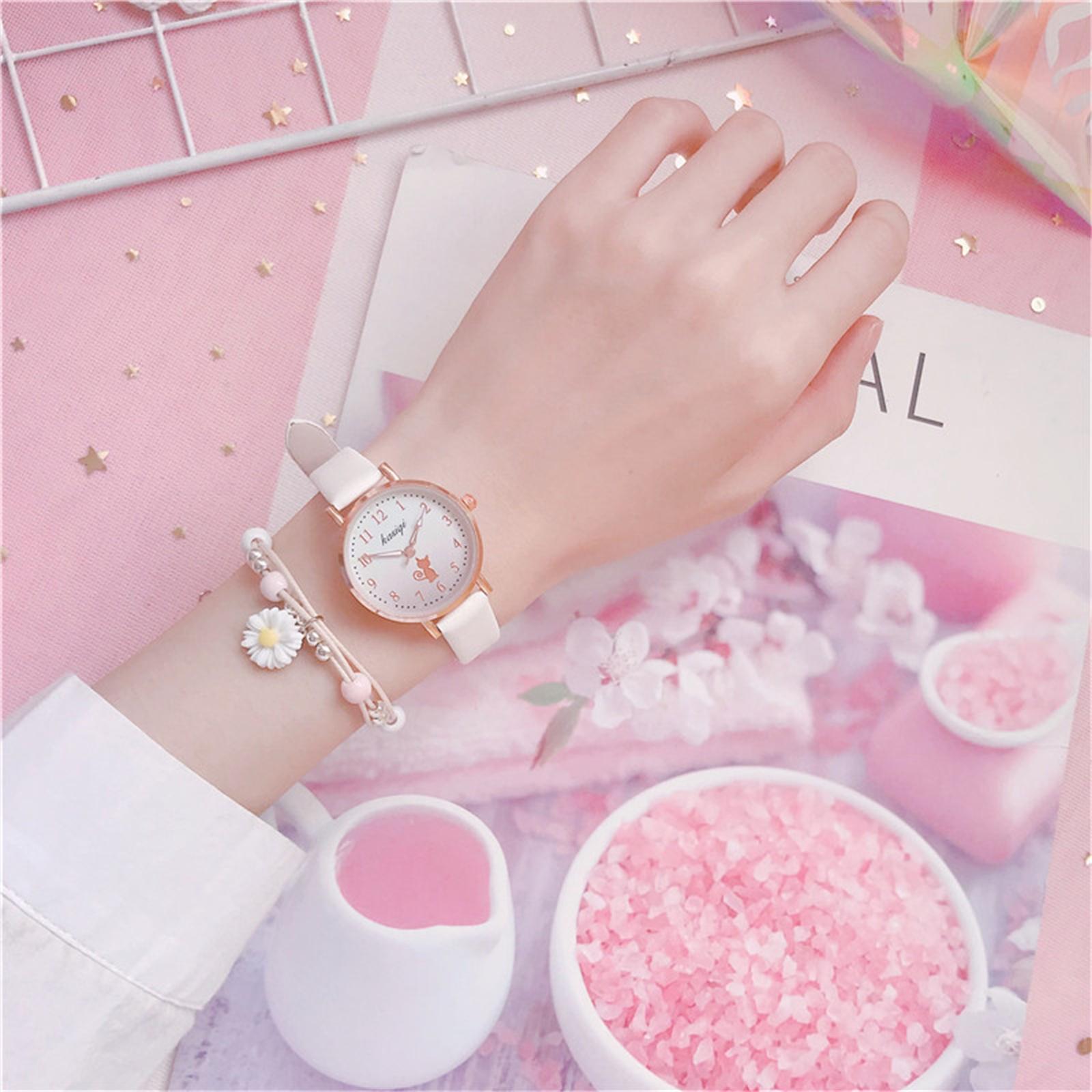 

Женские модные кожаные часы One Size белый