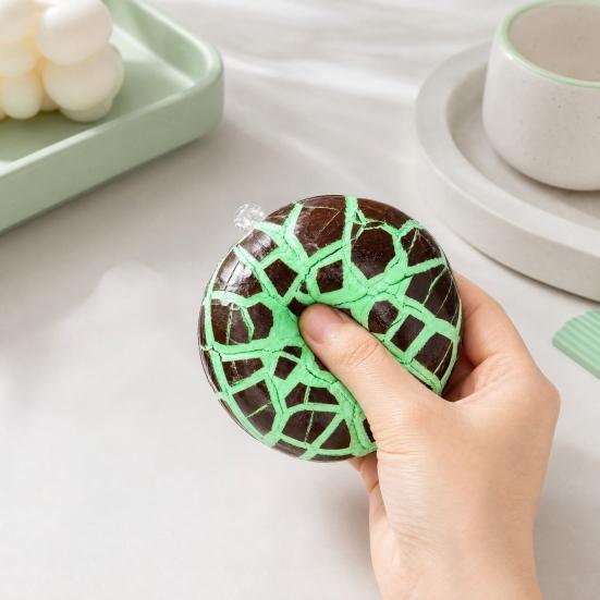 Wax Cracking Ball Squeeze Toy, Crispy Chocolate Ball Stress Relief Toy, Slow Rising Fidget Ball with Crackable Texture, Party Favors