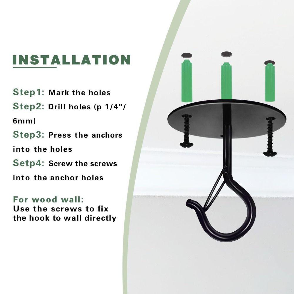 Wall Mount Ceiling Hook Durable Carbon Steel Plant Hanging Hook New Flower Pots Lifting Hook