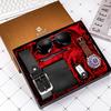 Fashion 5 PCS Watch Gift Set Leather Men Watch Set Key Chain Sunglasses Pen Wallet Watch and Bracelet Set