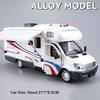 1:32 Scale Camping Rv Model Car Toys Metal Diecast F150 Pickup Trucks Sound Light Doors Opened Pull Back Ornament For Kids Gifts