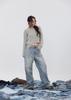 NO EXTRA TOUCH Boho Damage Knit (Ash) / 25Fwkp001As