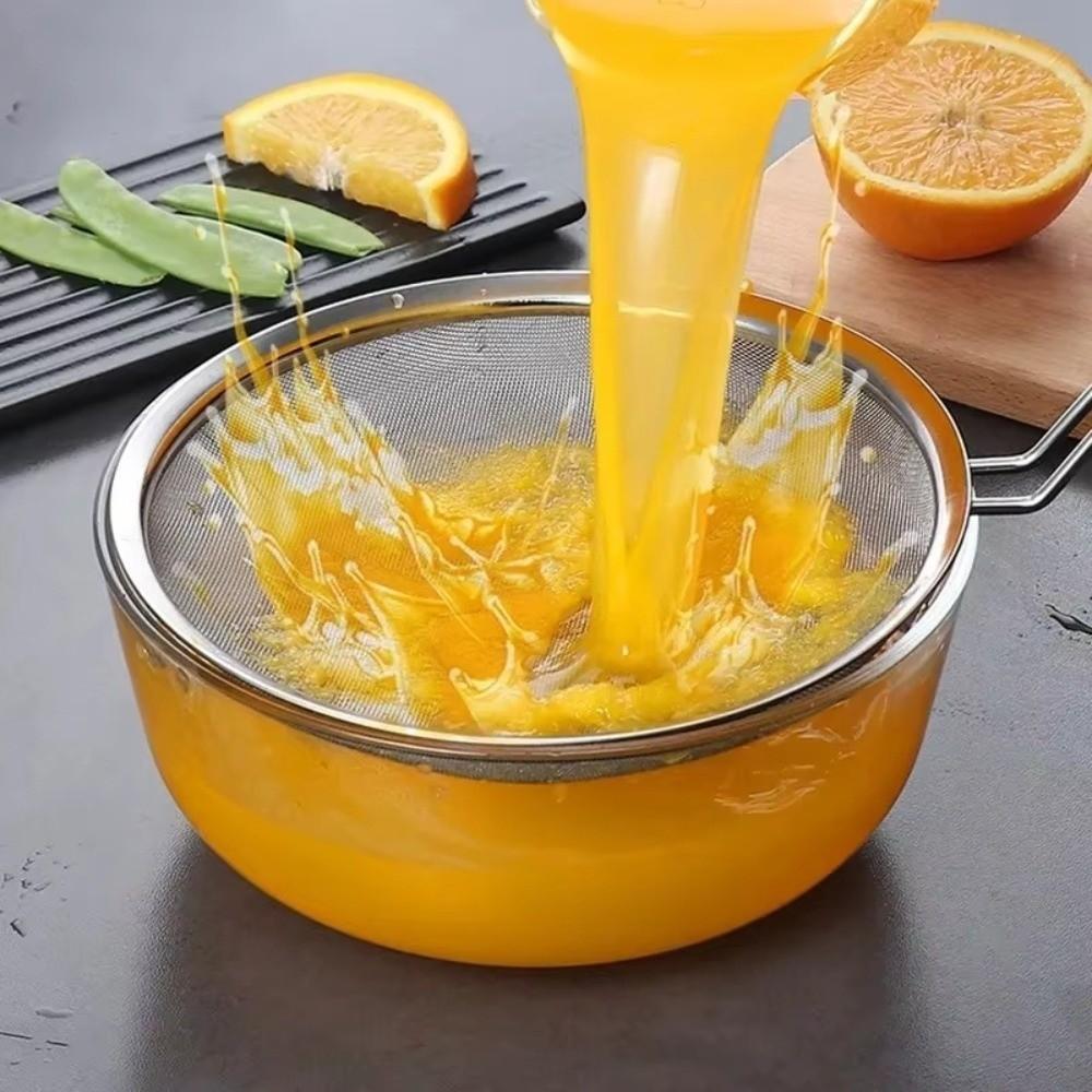 Fine Mesh Stainless Steel Strainer Wooden Handle Flour Filter Durable Oil Strainer