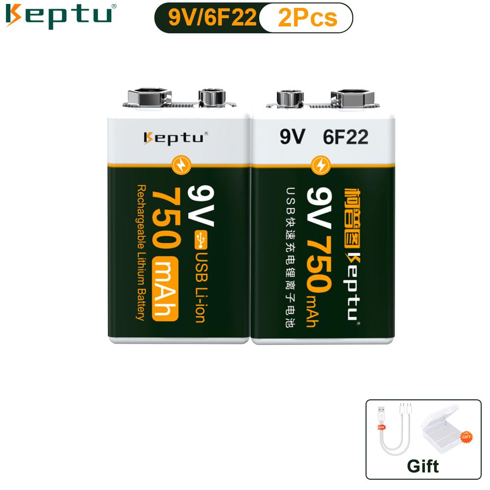 

KEPTU 750mAh 9V литий-ионный аккумулятор для металлоискателя, микрофона, пультов дистанционного управления + кабель для зарядки Type-C