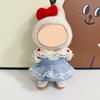 [Cloth Only] 17cm Doll Clothes Love Shirt Overalls and Pants Set Cute Clothes for Dolls Dress up Unique Style