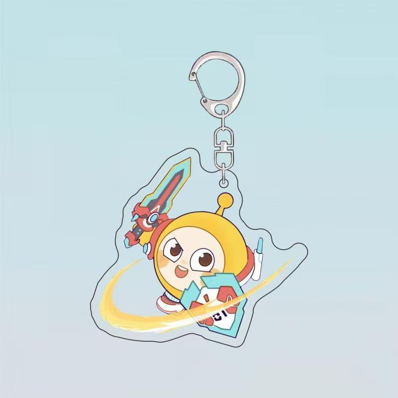 Egg Party Arena Q Keychain: Cute Cartoon Acrylic Game Pendant Backpack Charm