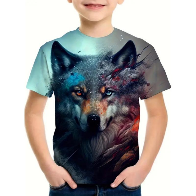 2024 Retro Bear 3d Print Top Tee Shirt Fashion T Shirt Animal Kids Boy Clothes Anime Short Sleeve Casual Children's Clothing