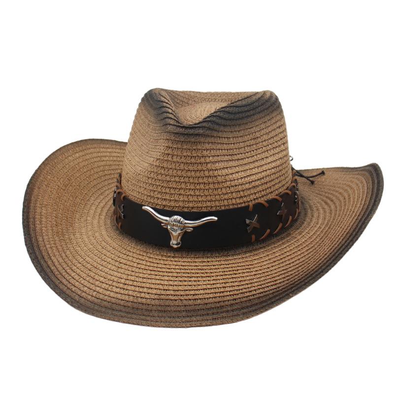 Summer Outdoor Uv Protection Big Eaves Shade Men'S Hat Shade Western Cowboy Jazz Hat