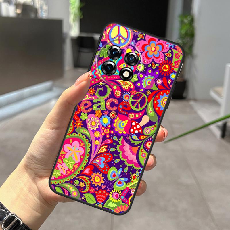

Hippy Hippie Psychedelic Art Peace Case For OnePlus Nord CE 5 2 3 4 Lite N20 N30 OnePlus 15 R 10T 12R 13R 13 12 11 10 Pro Cover OnePlus Nord N30