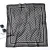 Scarf plaid 71cm simple scarf spring and summer cervical spine female geometric scarf simulation silk scarf decorative square scarf
