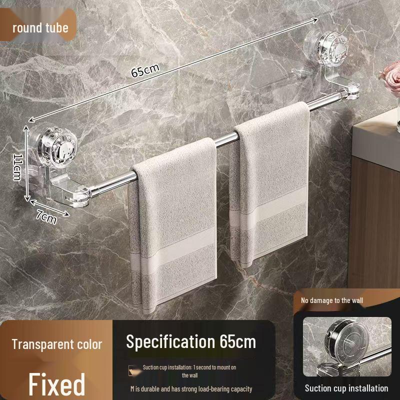 Rotating, Punch-Free Suction Cup Towel and Slipper Rack for Bathrooms