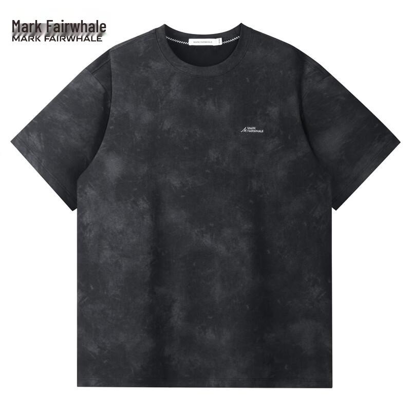 Mark Fairwhale Men's Tie-Dye Gradient Embroidered Round Neck T-Shirt