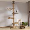 Space-Saving Solid Wood Cat Tree Tower: Climbing Frame, Bed, and Jumping Platform for Small Apartments