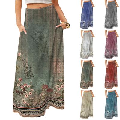 Abito Maxi Fluido da Donna Regolare Casual Estivo Bohemien