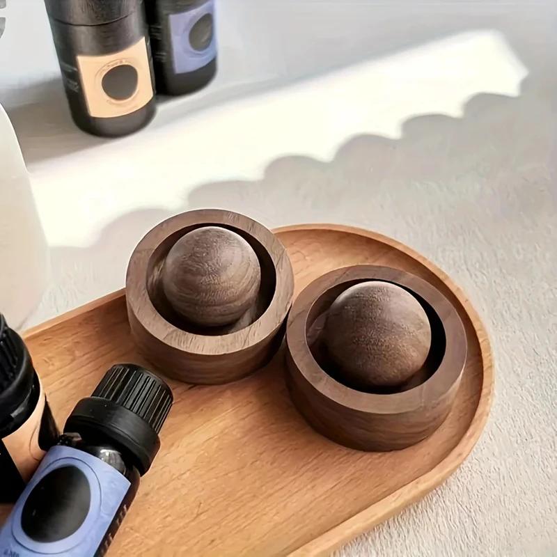 Cute Natural Wood Fragrance Diffuser - Mini Car Home Essential Oil Diffuser for Bedroom Living Room Bathroom Office Oil Diffuser