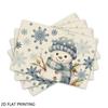 4pcs/6pcs, Christmas Blue Watercolor Snowman Table Mats, Suitable for Home Kitchen Restaurant Decor, Holiday Party Table Decoration, Cafe Hotel Tablec