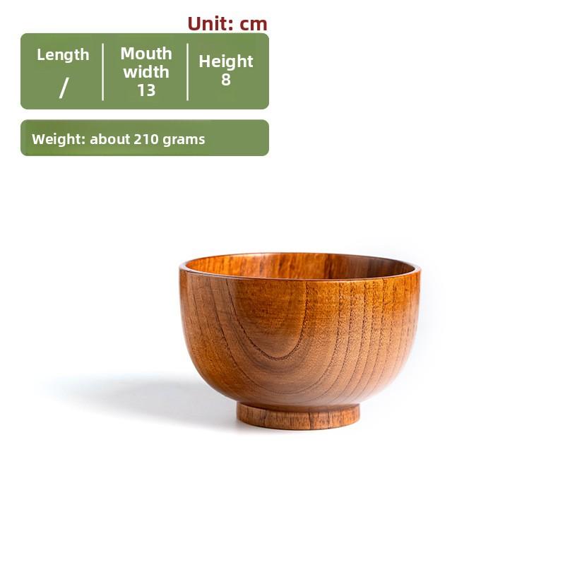 Retro Japanese-style Solid Wood Tableware Rice Bowl Household Large Soup Bowl Baby Wooden Bowl Sour Jujube Wood Adult Bowl