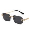 Irregular Rimless Square Vintage Popular Sunglasses Women For Men Luxury Brand Designer Sun Glasses Punk Metal Shades Uv400