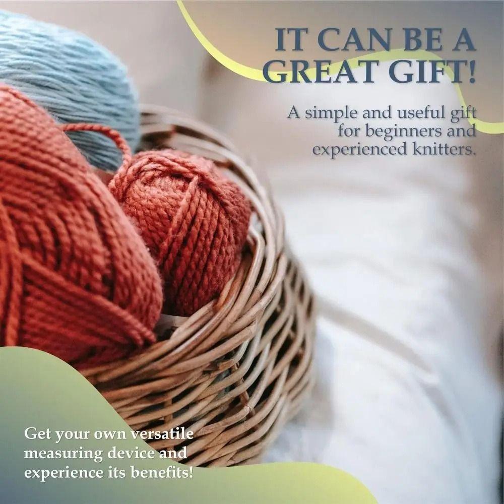 DIY Wood Knitting Needle Gauge Square Crochet Hooks Ruler  for Spinners Yarn Measuring Tools