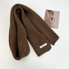 Korean Ins Solid Color Labeling Wool Scarf Women Winter Warm Versatile Student Couple Internet Celebrity Knitted Scarf Tide