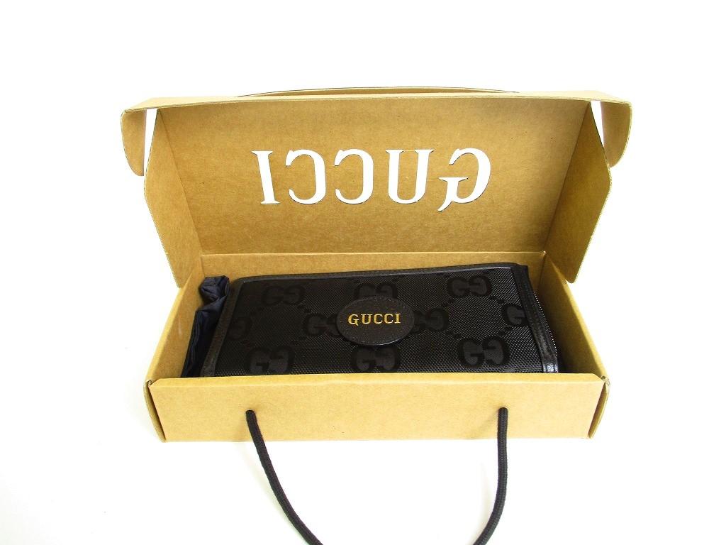 Authentic GUCCI Off The Grid Black Nylon Leather Round Zip Long Wallet #9889  Open Box