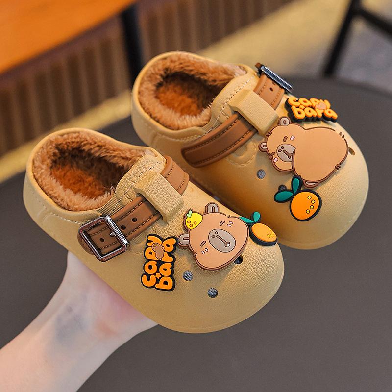 Autumn and Winter Children's Bags and Cotton Shoes for Boys and Girls, Middle-aged and Older Children, Home Children's Cotton Slippers